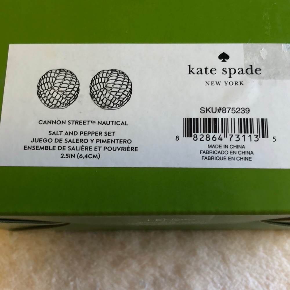 🎉HP🎉 Kate Spade ♠️ Cannon Street Nautical Knots Salt and Pepper Shakers - Picture 3 of 4
